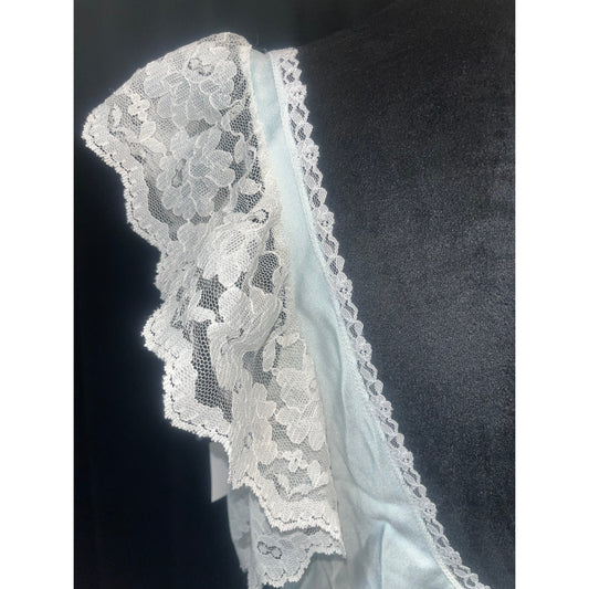 VINTAGE CIRA MINT/IVORY LACE TEDDY: MEDIUM