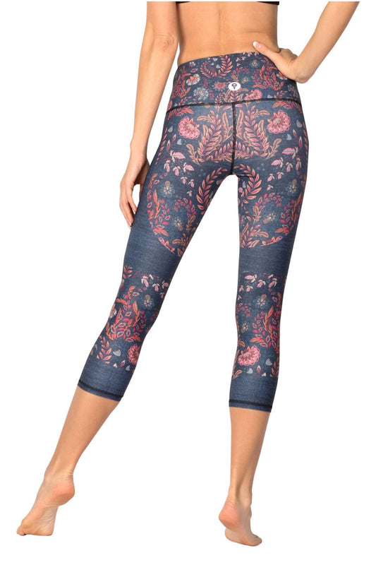 YOGA DEMOCRACY CROPPED LEGGINGS: FESTIVAL DENIM