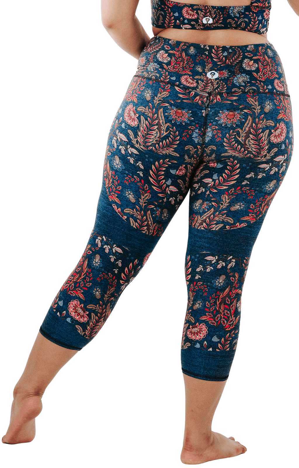 YOGA DEMOCRACY CROPPED LEGGINGS: FESTIVAL DENIM