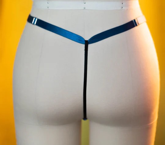 KILO BRAVA LACE G-STRING: DENIM & BRASS