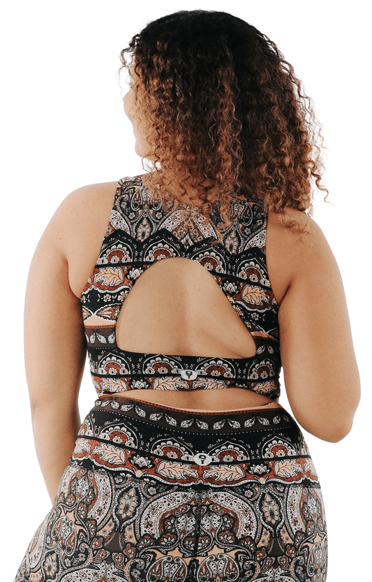 YOGA DEMOCRACY SPORTS BRA: ESPRESSO YOURSELF