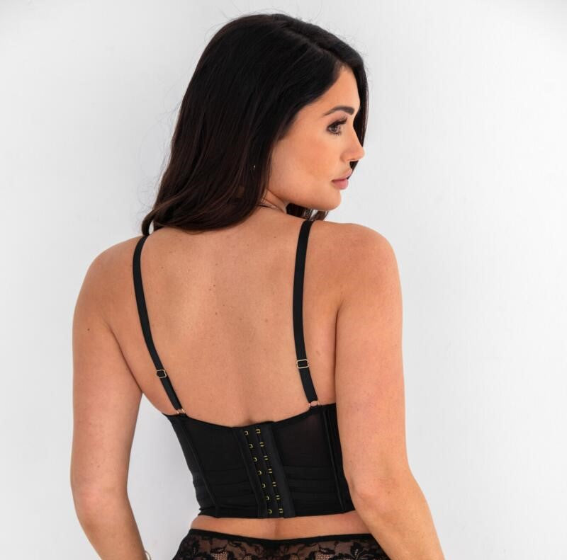 POUR MOI INDIA WILD AT HEART LONGLINE BRA: BLACK