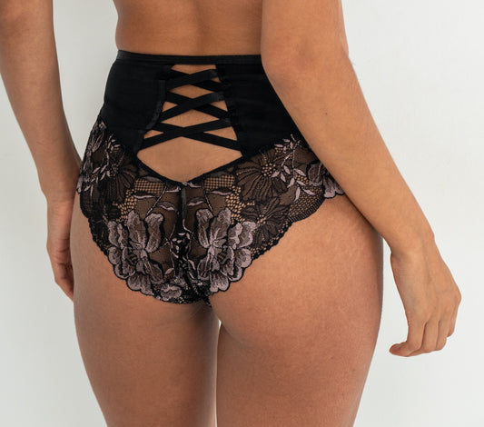 POUR MOI AFTER HOURS HIGH WAIST BRIEF: BLACK/SOFT PINK