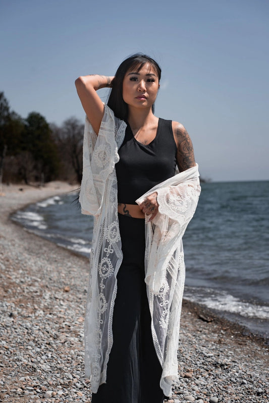 ISABELLA WHITE ROMANCE LACE COVER UP