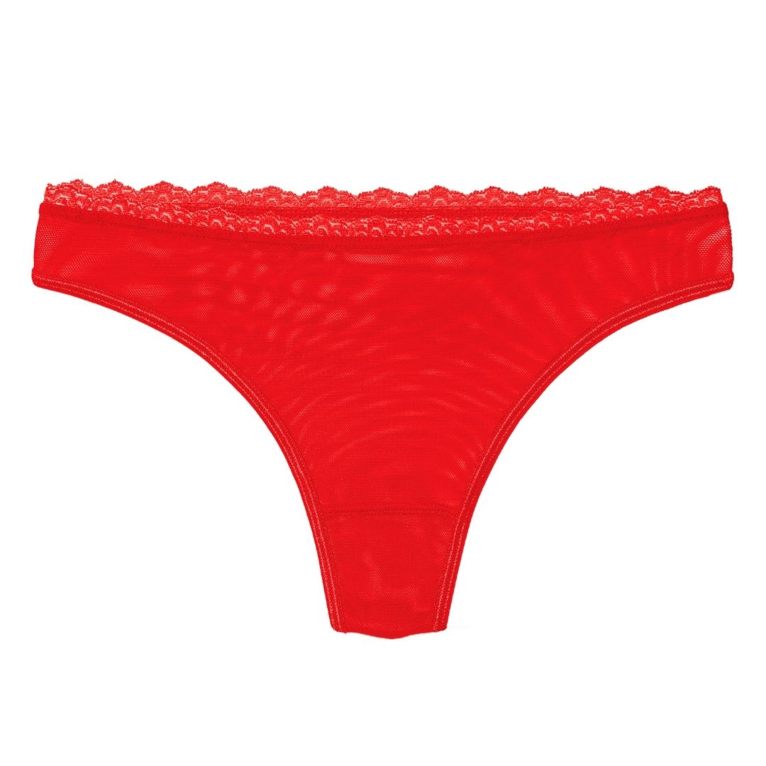 Rose Red Lacey Everyday Thong