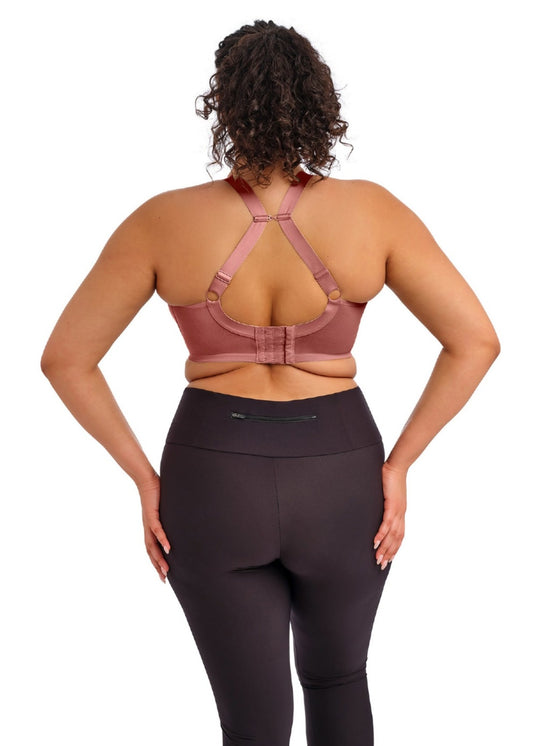 ELOMI ENERGISE SPORTS BRA: ROSEWOOD