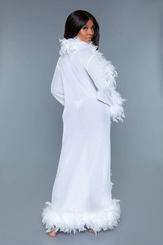 BEWICKED GLAMOUR ROBE: WHITE (ONE SIZE)