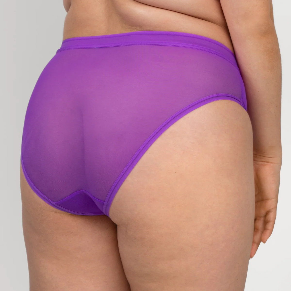 CURVY COUTURE HI-CUT MESH BRIEF: PURPLE PASSION