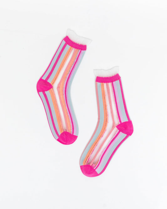 SOCK CANDY RUFFLE CREW SOCKS: CANDY STRIPE