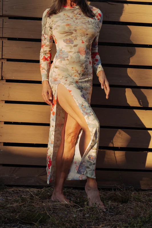 KILO BRAVA MESH MAXI DRESS: HONEYBEE FLORAL