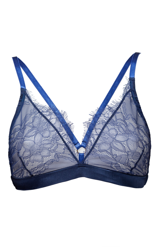 NOBLESSE OBLIGE ROYAL SOLSTICE TRIANGLE BRALETTE: NAVY
