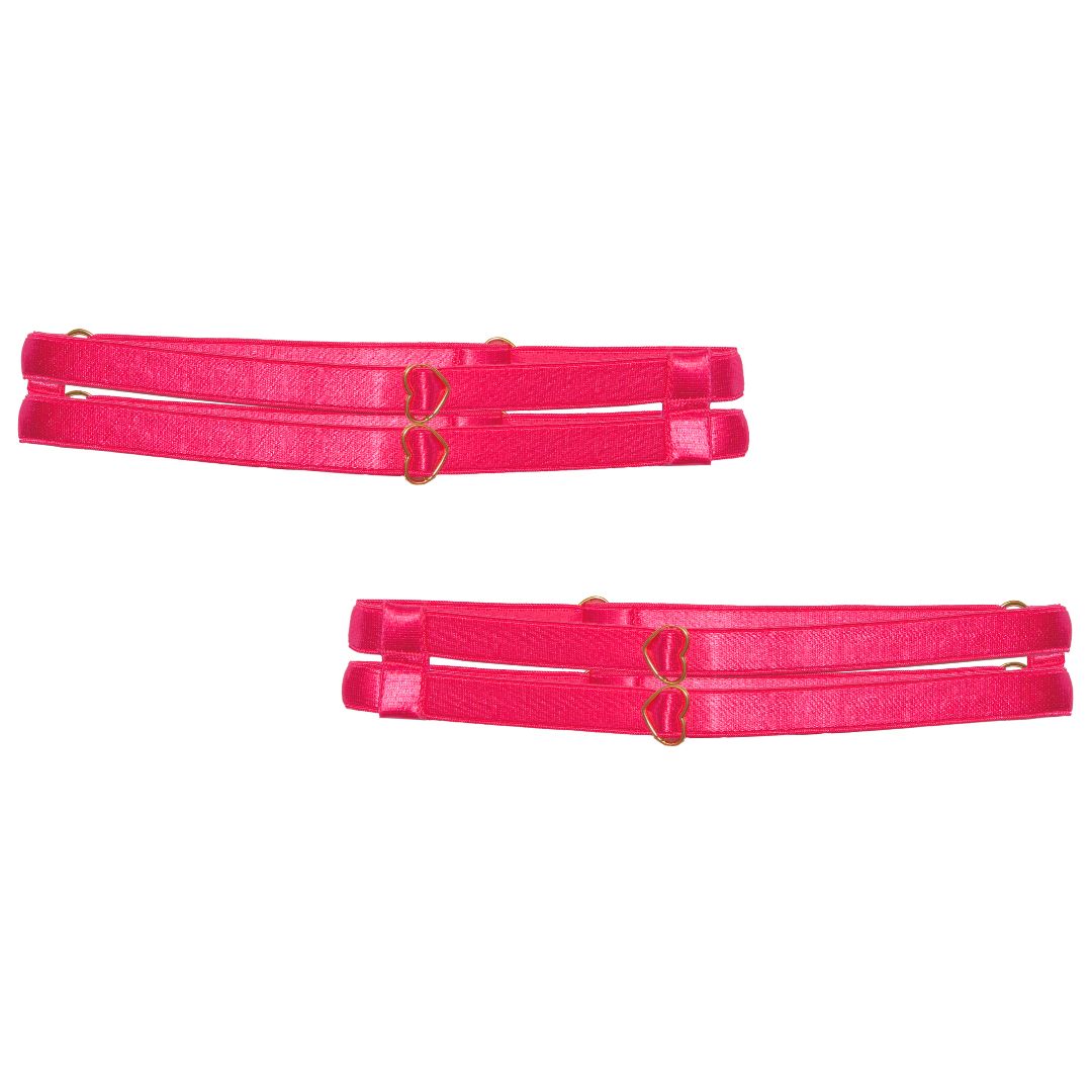 Hot Pink Hearts of Venus Leg Garters - Final stock