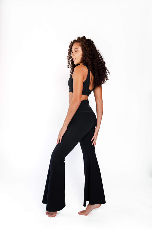 YOGA DEMOCRACY BELL BOTTOMS: JET BLACK
