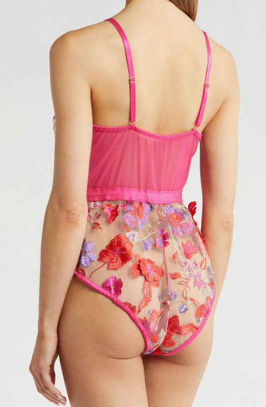 KILO BRAVA TEDDY: BRIGHT PINK 3D FLORAL