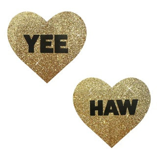 NEVA NUDE GOLD GLITTER PASTIES: YEE HAW
