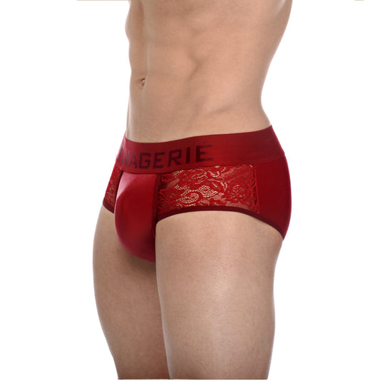 MENAGERIE INTIMATES HIP BRIEF RED ROSE