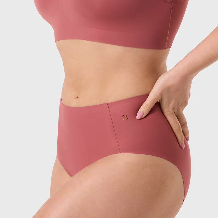 EVELYN BOBBIE HIGH WAIST BIKINI: PINK CANYON