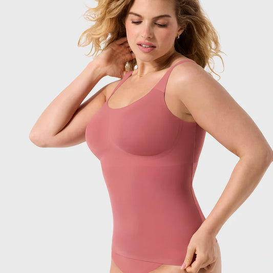 EVELYN BOBBIE STRUCTURED SCOOP TANK: PINK CANYON