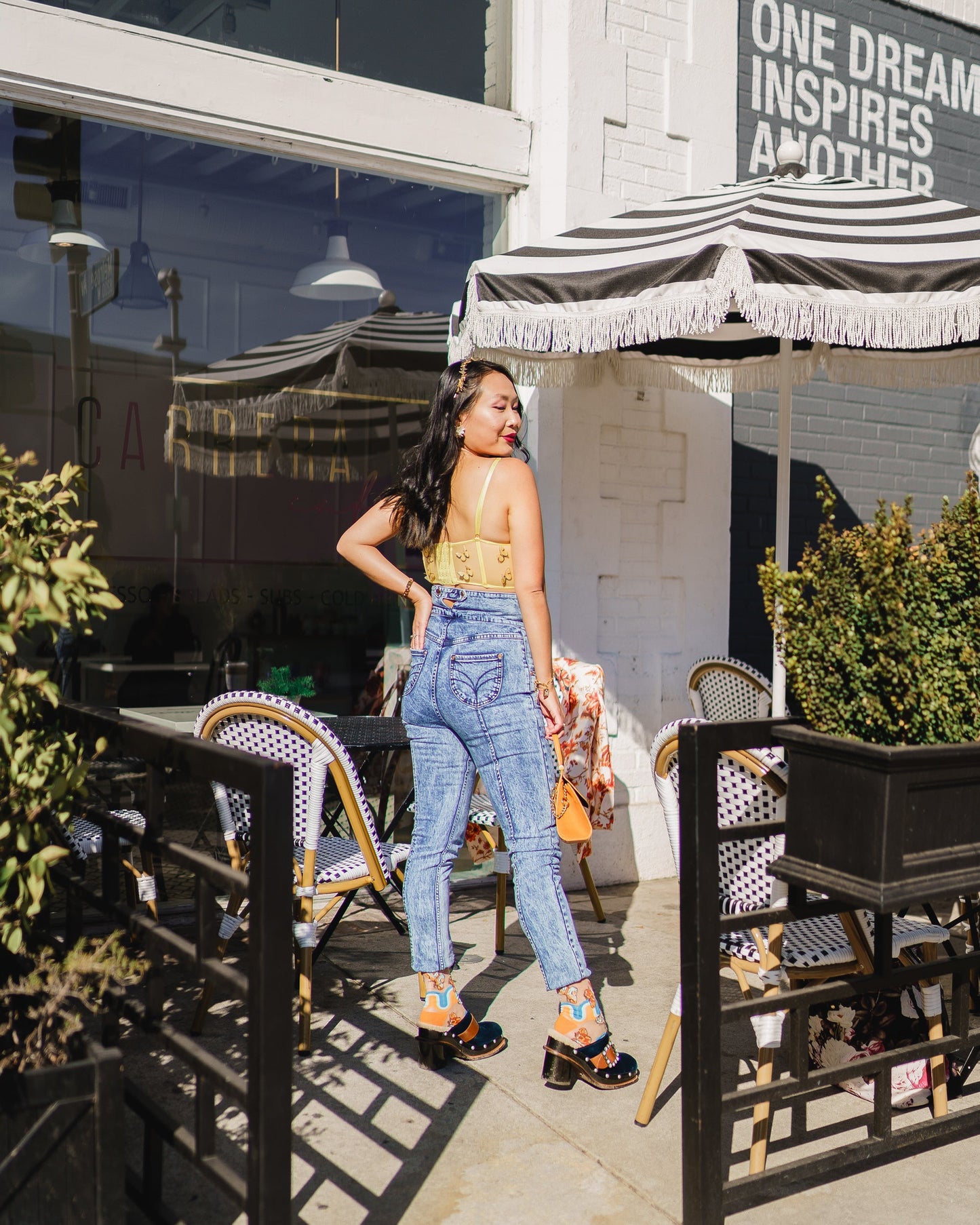 SOCK CANDY SHEER MID HIGH SOCKS: '70s RAINBOW BUTTERFLY