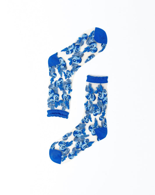 SOCK CANDY "BLUEBERRY RUFFLE" SHEER SOCKS
