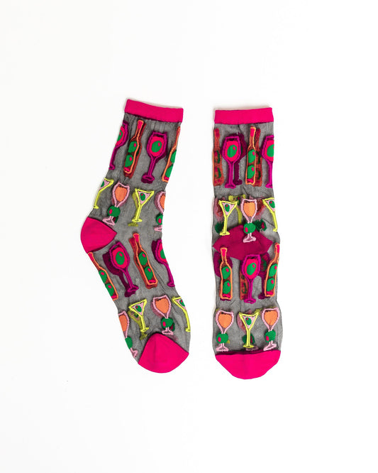 SOCK CANDY "COCKTAIL HOUR" SHEER SOCKS