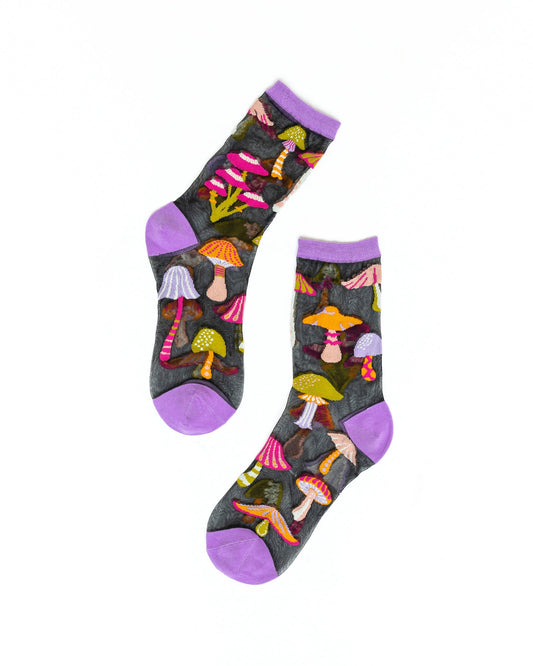 SOCK CANDY "MAGIC MUSHROOMS" SHEER SOCKS