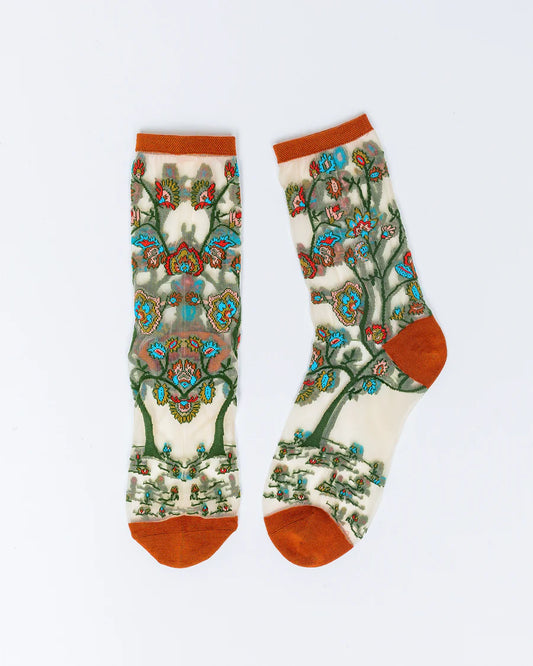 SOCK CANDY TREE OF LIFE SHEER CREW SOCKS