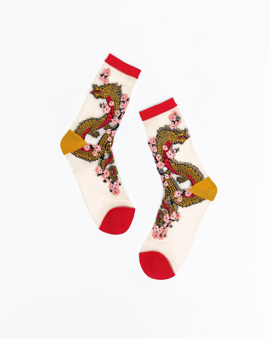 SOCK CANDY YEAR OF THE DRAGON SHEER CREW SOCKS