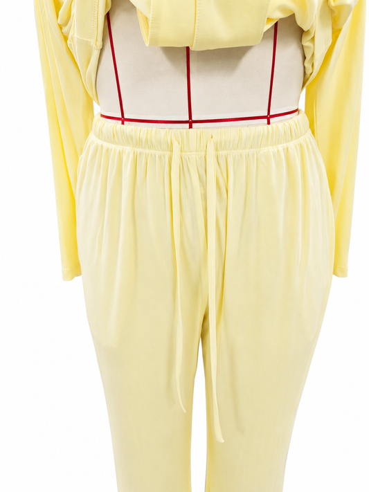 XZOOD 'SADE' SOFT BAMBOO WELLNESS PAJAMA SET: PASTEL YELLOW