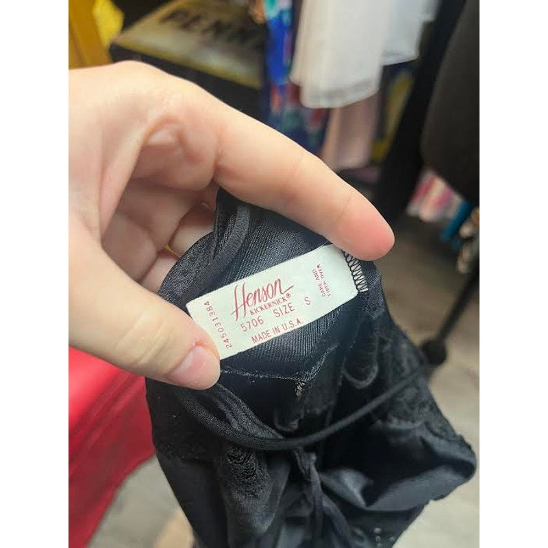 VINTAGE HENSON BLACK SLIP DRESS (SMALL)