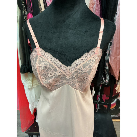 VINTAGE PEACH SLIP DRESS (SIZE SMALL)