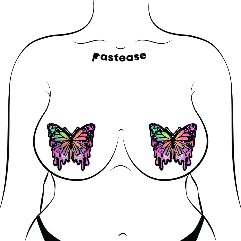 PASTEASE NIPPLE COVERS: GLITTER TRIPPY BUTTERFLY
