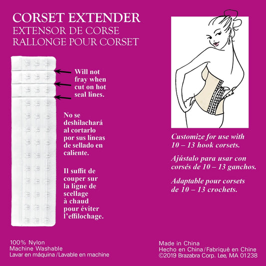 BRAZA CORSET 13-HOOK EXTENDER (WHITE)