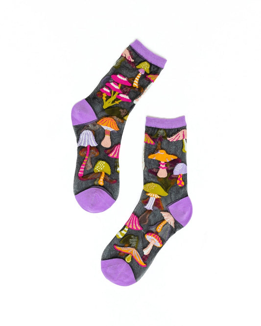 SOCK CANDY MAGIC MUSHROOMS BLACK CREW SOCKS