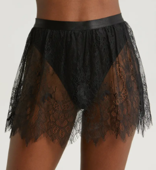 12179 SKIRTED THONG BLACK LACE