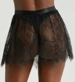 12179 SKIRTED THONG BLACK LACE