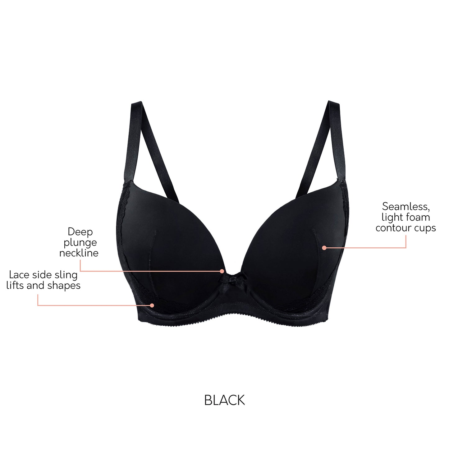 PARFAIT CASEY PLUNGE: BLACK