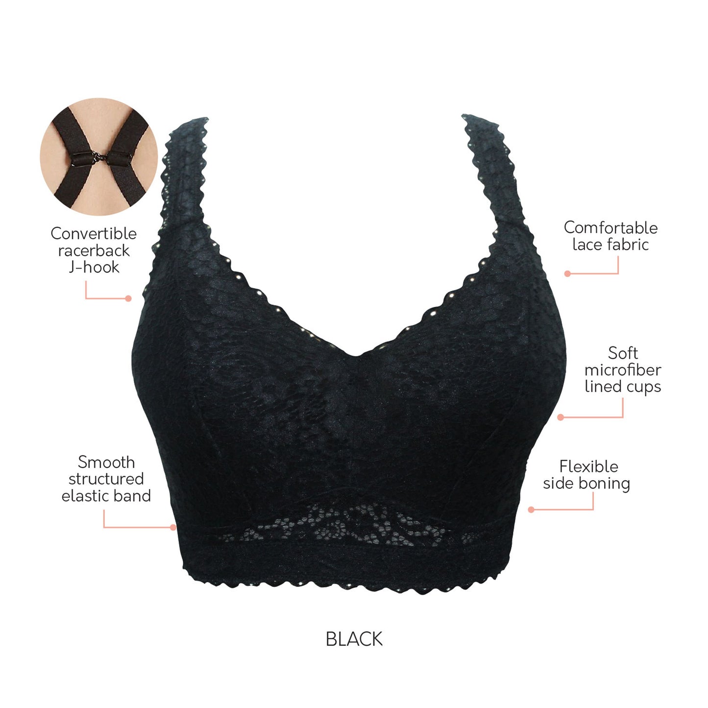 PARFAIT ADRIANA BRALETTE: BLACK