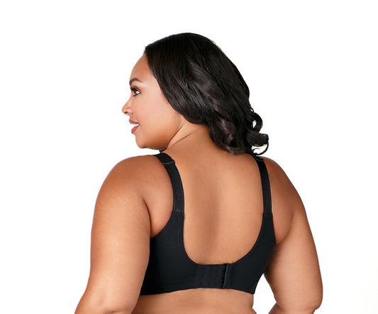 ELILA FLORAL LACE CAMI BRA: BLACK