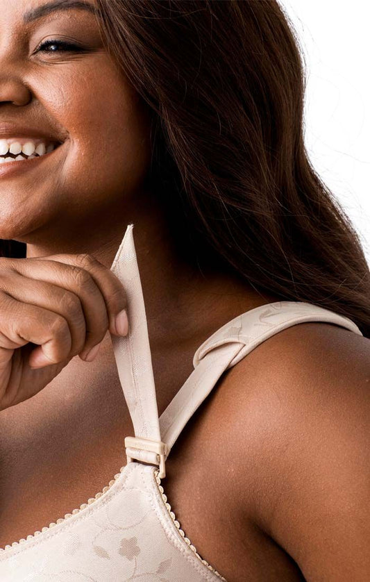 ELILA JACQUARD NON-WIRE FULL CUP: AUBERGINE