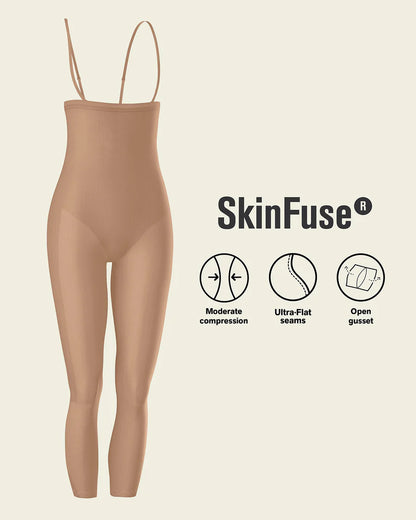 LEONISA INVISIBLE BUTT LIFTER FULL LEG BODY SHAPER: SOFT NATURAL