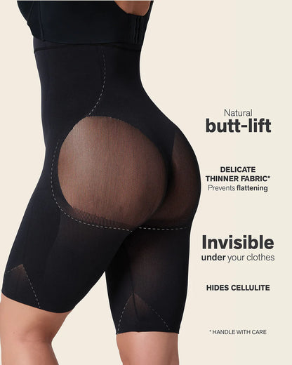 LEONISA INVISIBLE HIGH WAIST SHAPER SHORT: BLACK