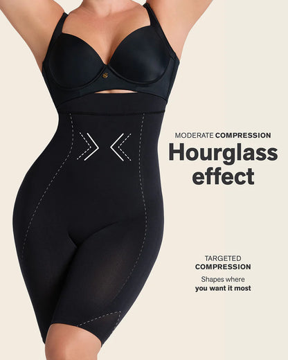 LEONISA INVISIBLE HIGH WAIST SHAPER SHORT: BLACK