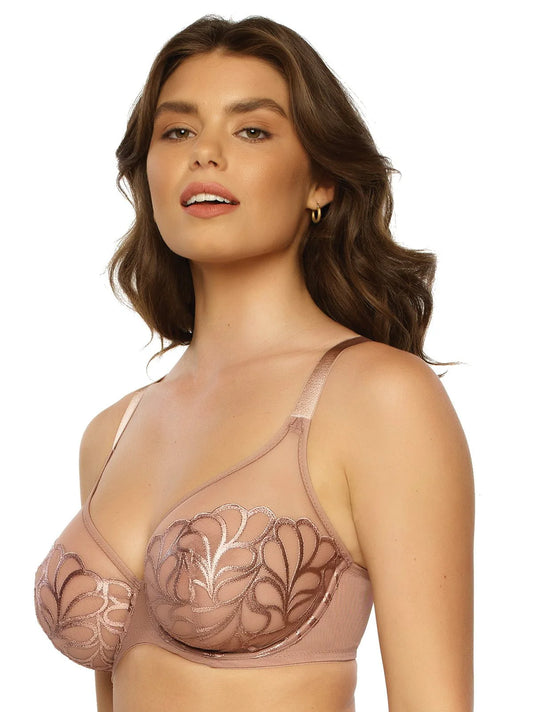 FELINA LOTUS EMBROIDERED UNLINED: ROSE TAN