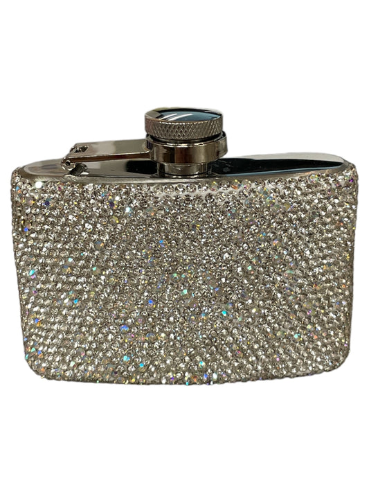 RHINESTONE FLASK STAINLESS STEEL 3.7 OZ.