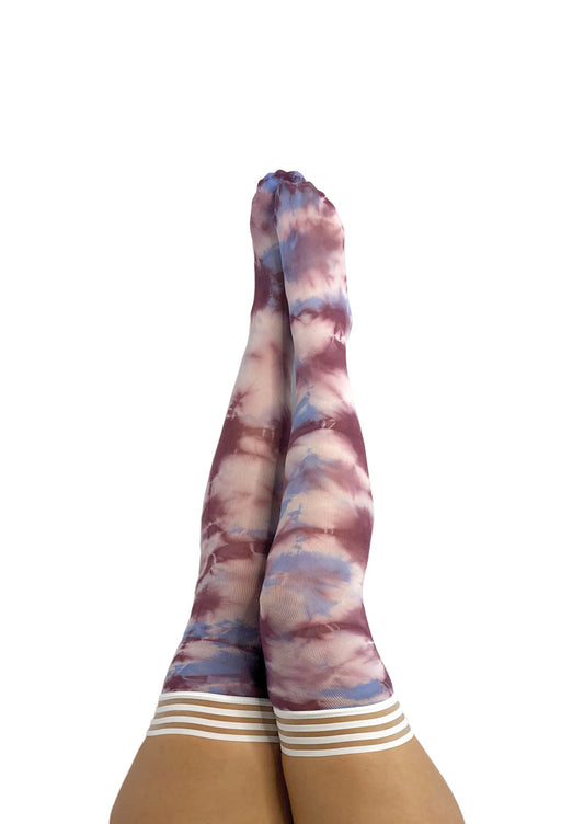 KIX'IES MADISEN BLUE & PURPLE TIE DYE THIGH HIGHS