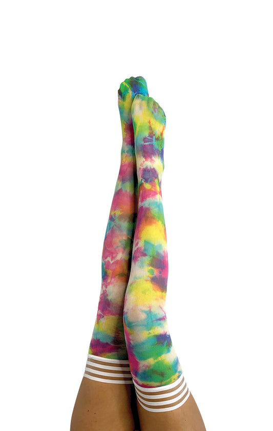 KIX'IES GILLY RAINBOW TIE-DYE THIGH HIGHS