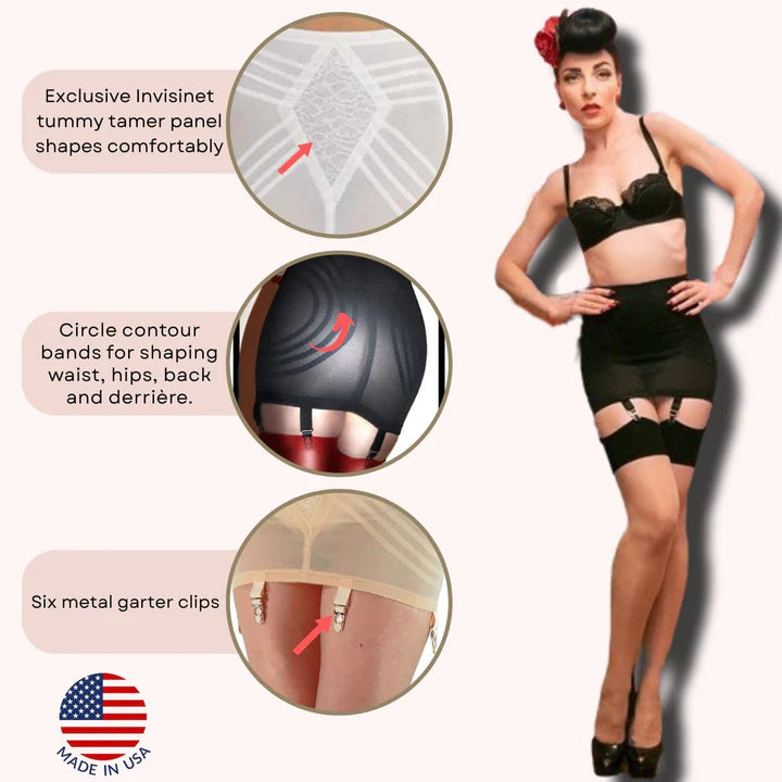 RAGO WAISTLINE OPEN BOTTOM GIRDLE: BLACK