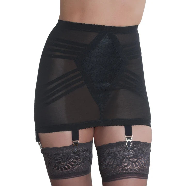 RAGO WAISTLINE OPEN BOTTOM GIRDLE: BLACK