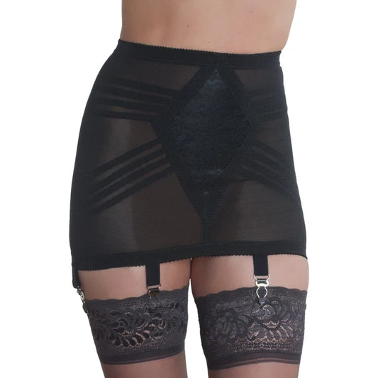 RAGO WAISTLINE OPEN BOTTOM GIRDLE: BLACK